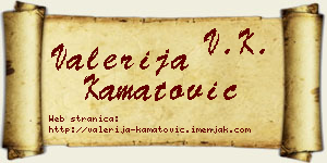 Valerija Kamatović vizit kartica